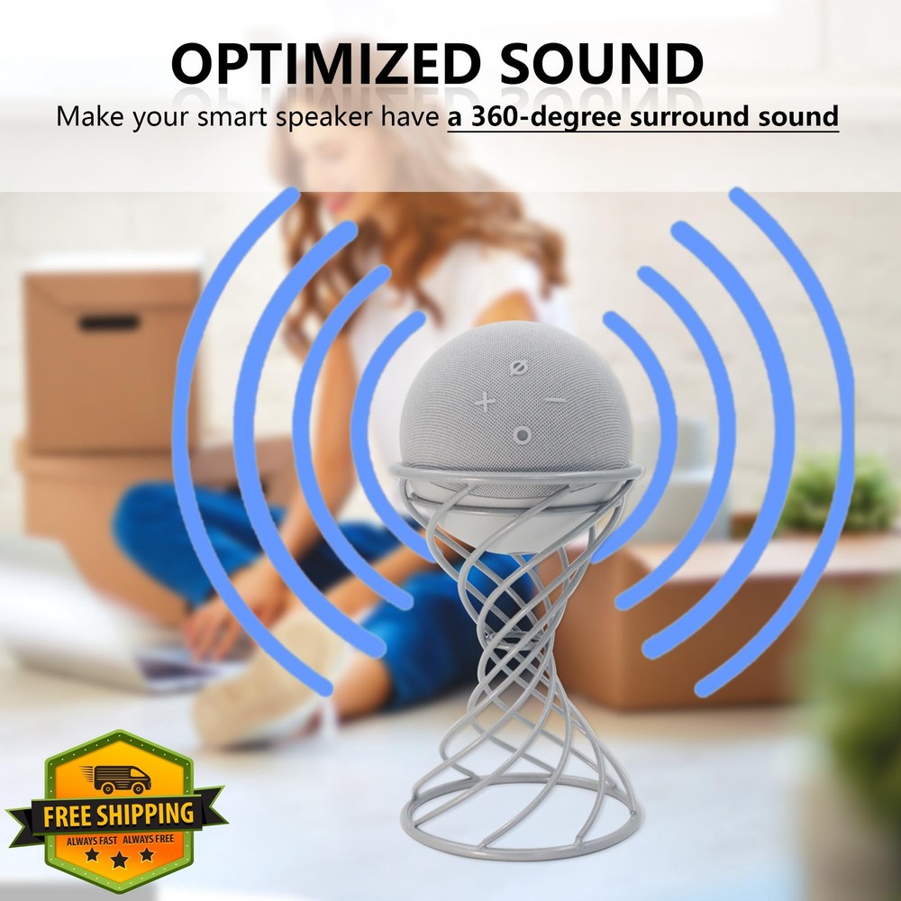 Dutiplus Smart Speaker Table Stand Holder Echo Dot Homepod Mini Silver
