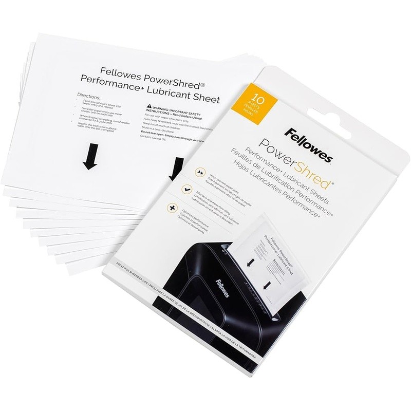Shredder Lubricant Sheets 10 Pack Prevent Jams Optimize Performance Easy Use