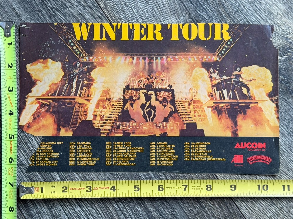 KISS Ad Advert Alive 2 Winter Concert Tour Vintage Kiss Aucoin Memorabilia
