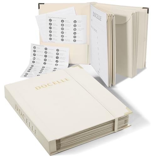 Important Document Organizer with Labels Expanding File Folder Storage Binders