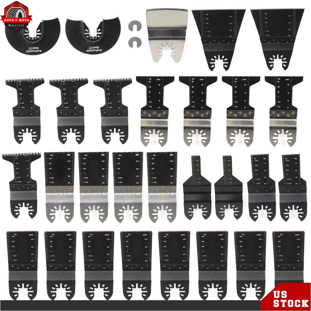 31 Pcs Universal Quick Release Multitool Oscillating Saw Blades Accessories NEW
