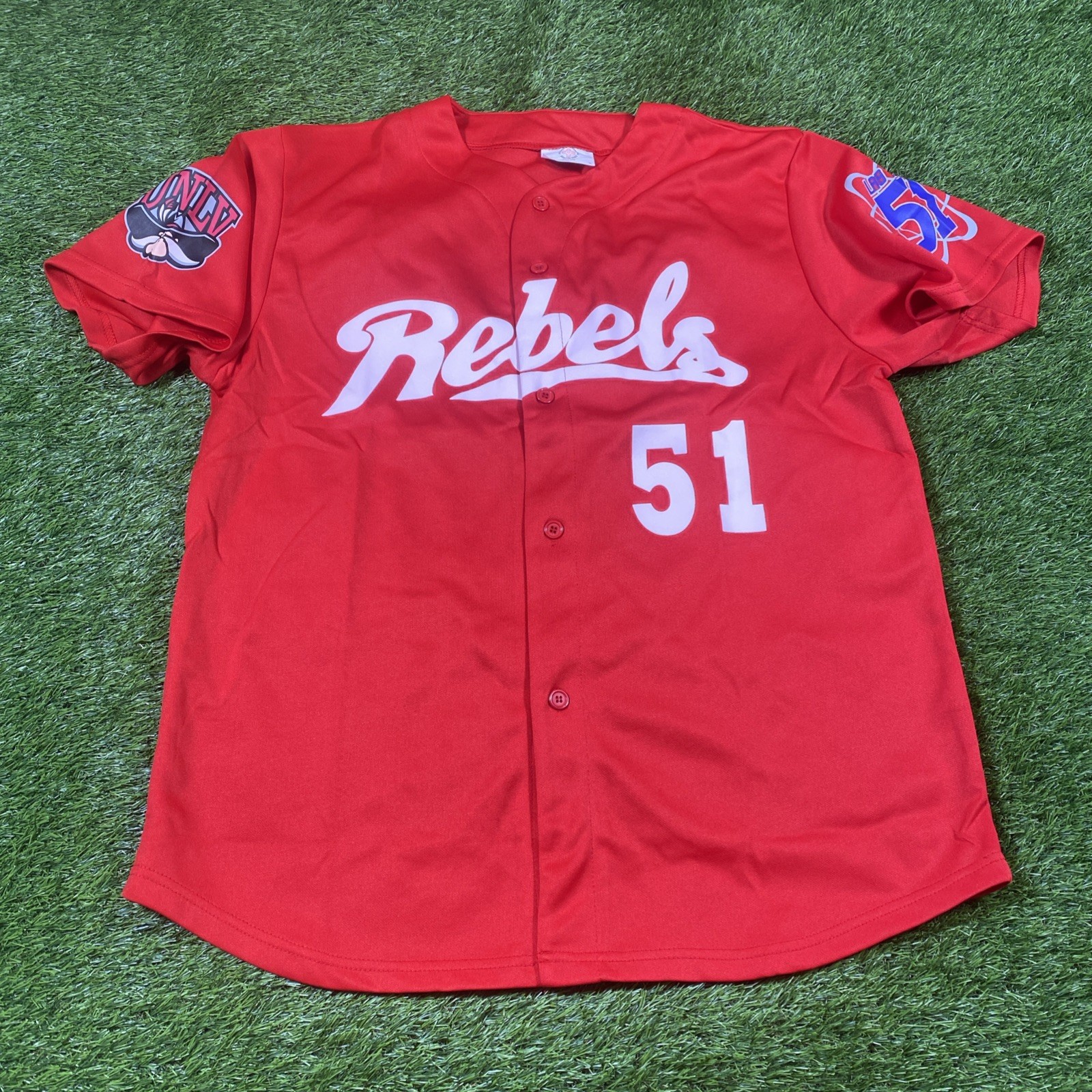 UNLV Rebels Baseball Jersey Mens Xl Red Ncaa #51 Stadium Issue