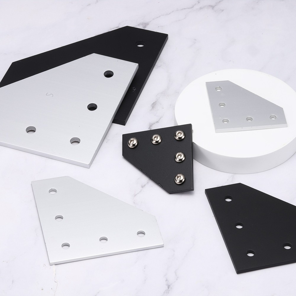 2 sets for L shape angle connectors, aluminum profile 4040, silver