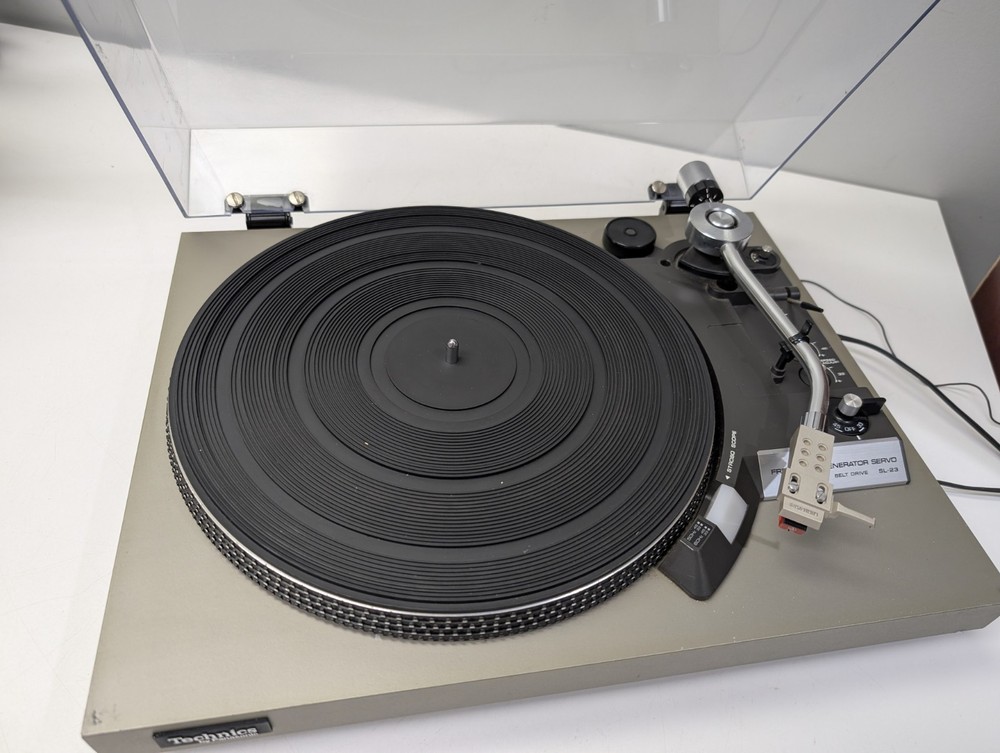 Technics SL-23 Turntable Pioneer Headshell Tested Working