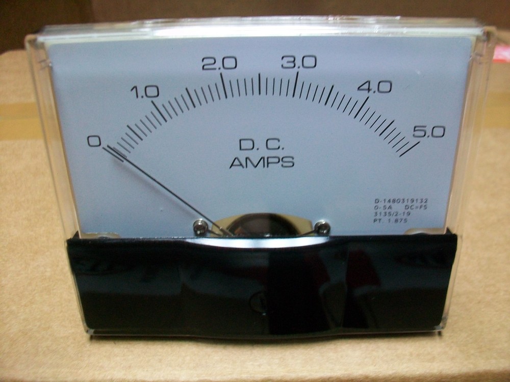 0 - 5  A. Dc.   Panel METER  NEW   4" X 3 1/2"