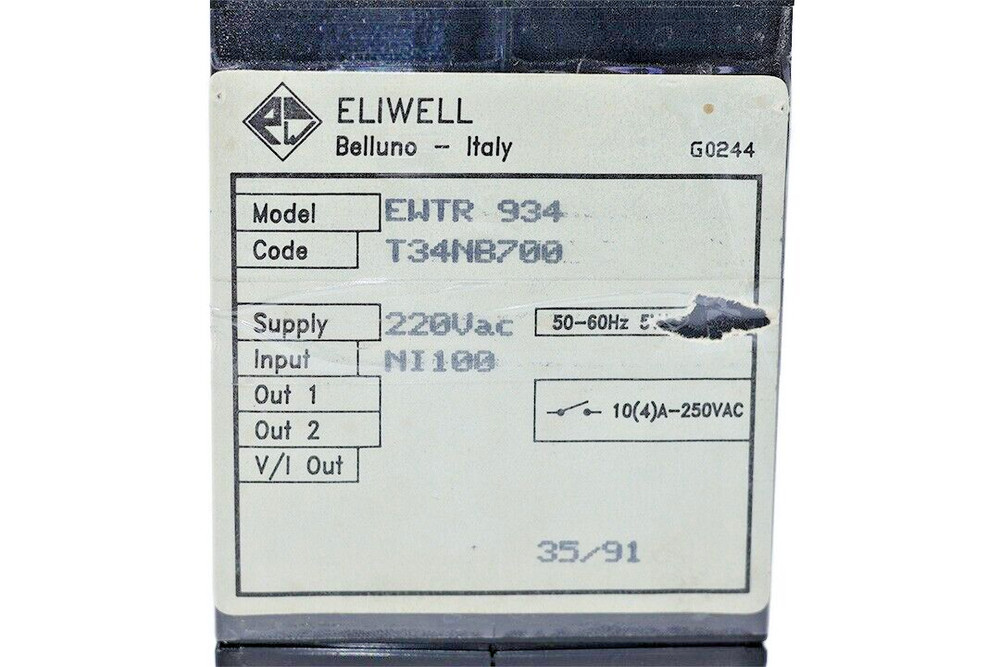 ELIWELL EWTR 934 TEMPERATURE CONTROLLER