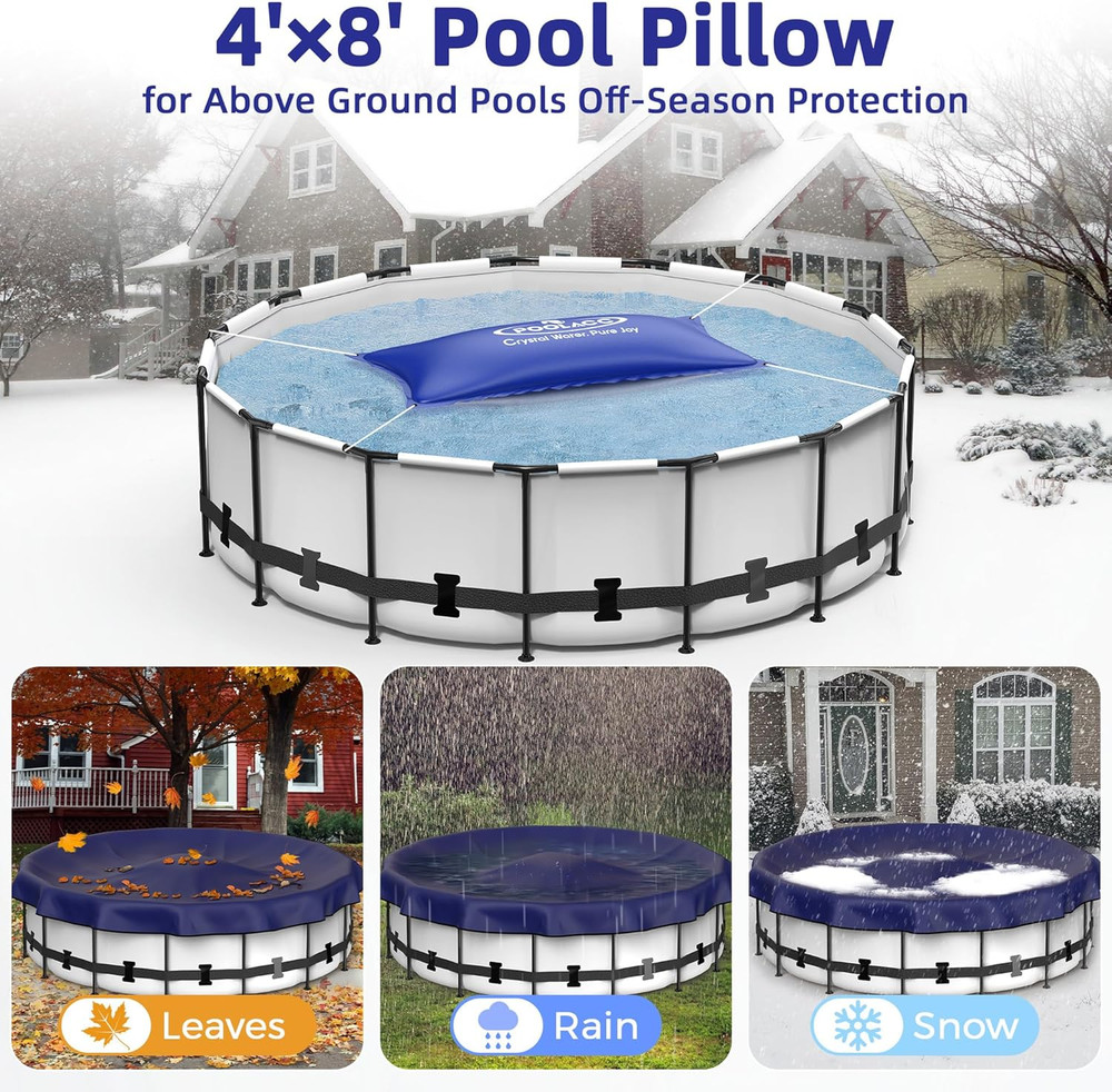 Pool Pillows for above Ground Pools Winterizing, Extra Durable Cold-Resistant In