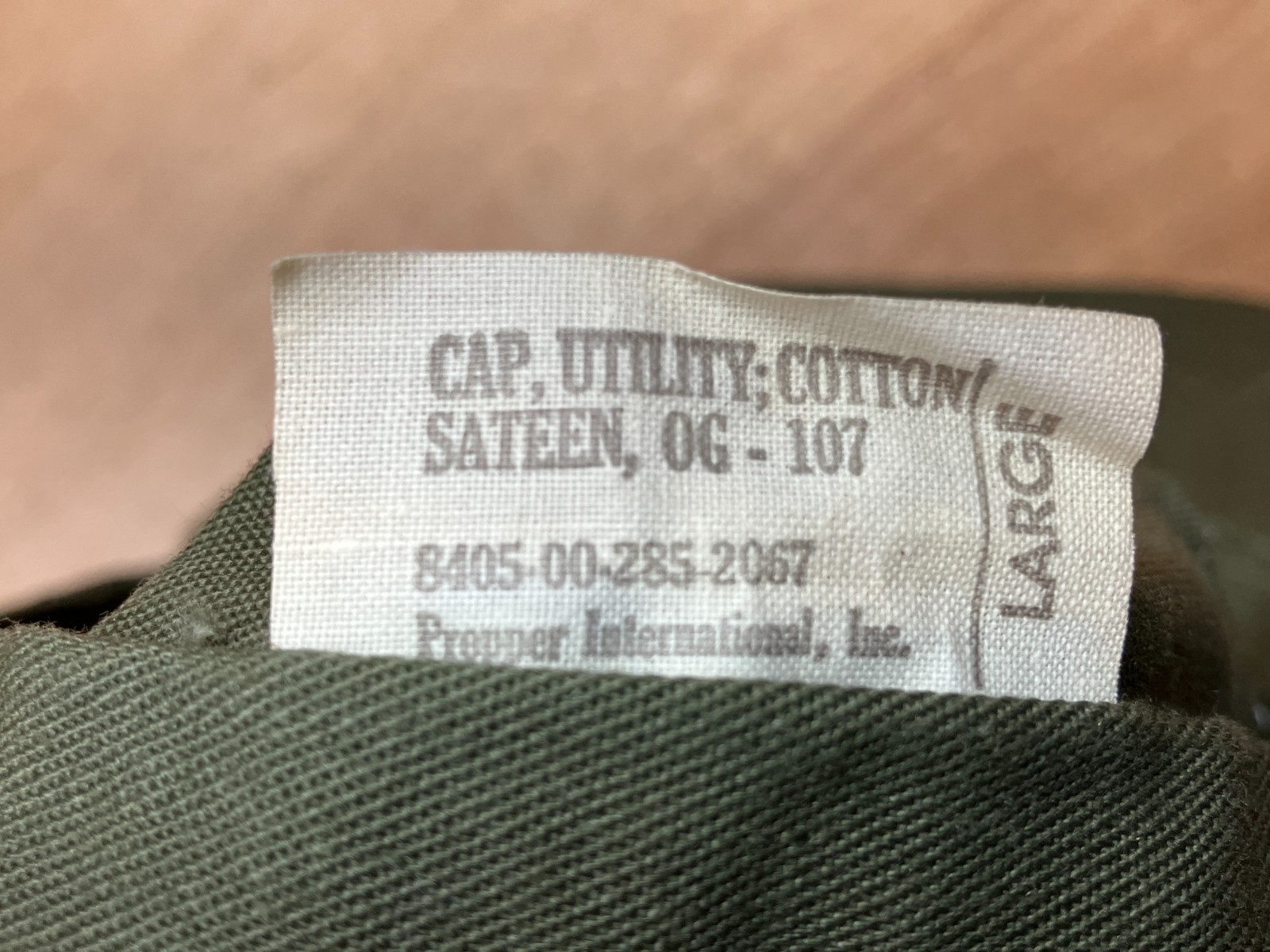 Vintage USMC Marine 8 Point OG-107 Utility Field Cap Hat Green LARGE