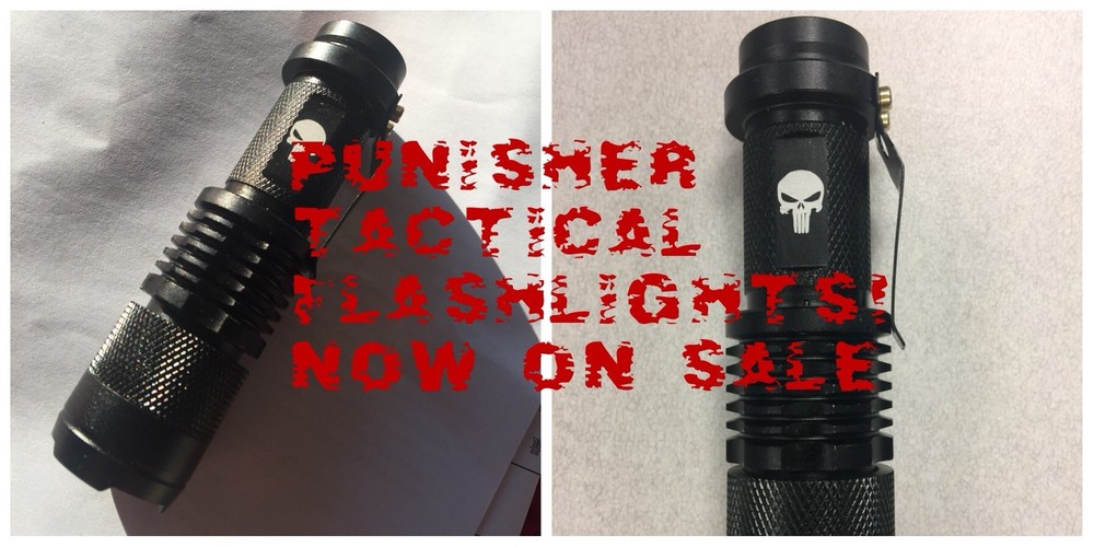 tactical flashlight w/skull logo 
