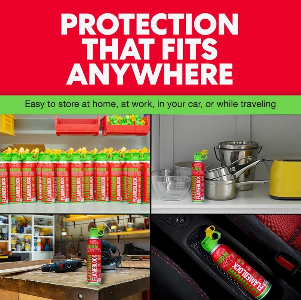 Lithium-Ion Fire Extinguishing 1-Pack - Battery Fire Suppression for Electron...