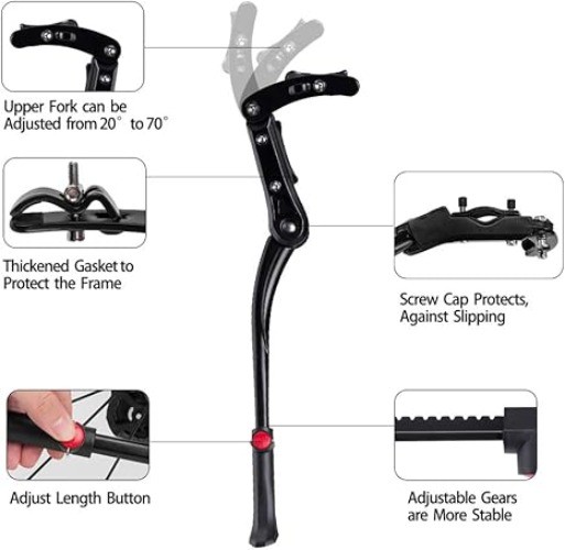 ROCKBROS Bike Kickstand for 24"-29" Adjustable Road Mountain Bike Side Stand