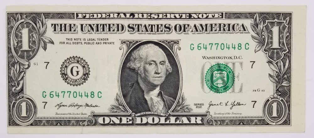 Federal Reserve Note MISALIGNMENT ERROR MISCUT $1 Dollar Chicago 2021