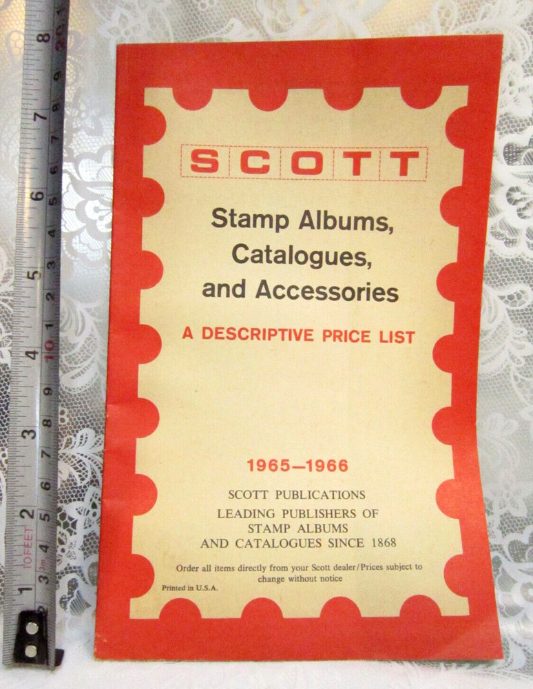 Vintage SCOTT Stamp Albums, Catalogues,.. PRICE LIST 1965-1966 PAMPHLET Brochure
