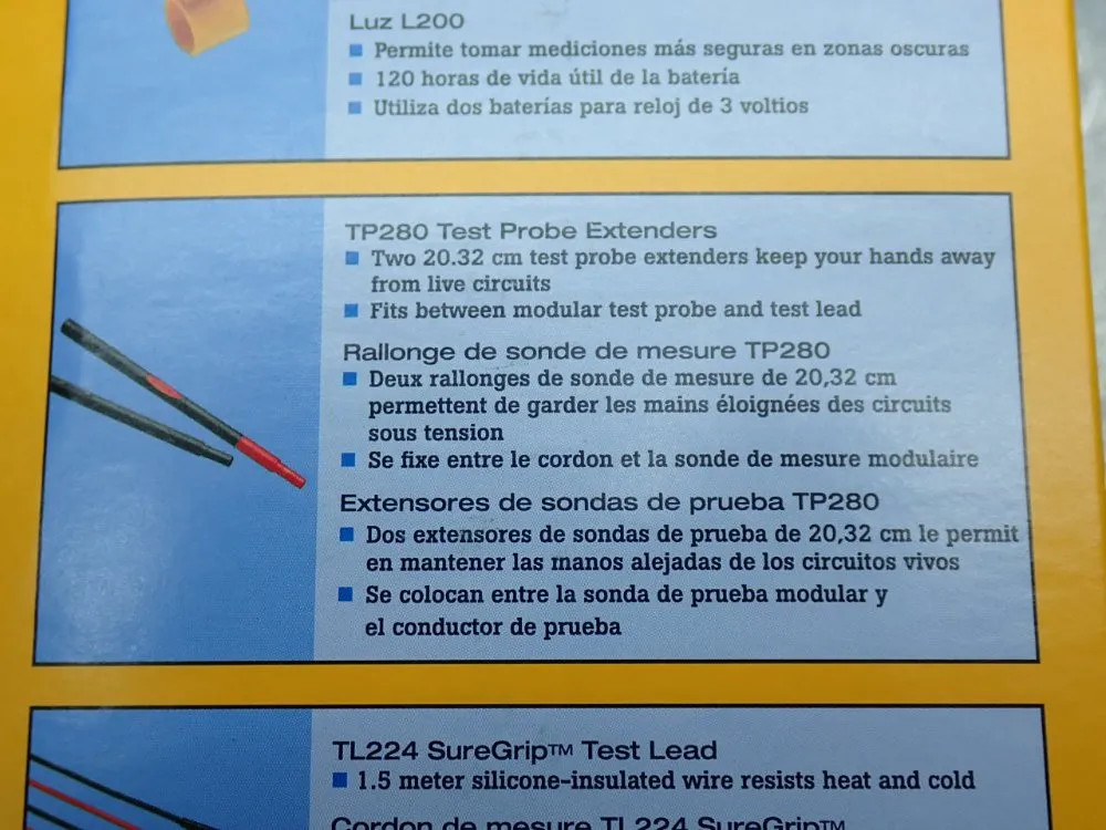 FLUKE SUREGRIP PROBE LIGHT AND EXTENDER KIT L215