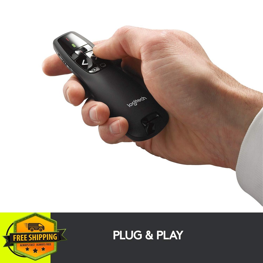 Logitech R400 Wireless Presenter USB PowerPoint Clicker Laser