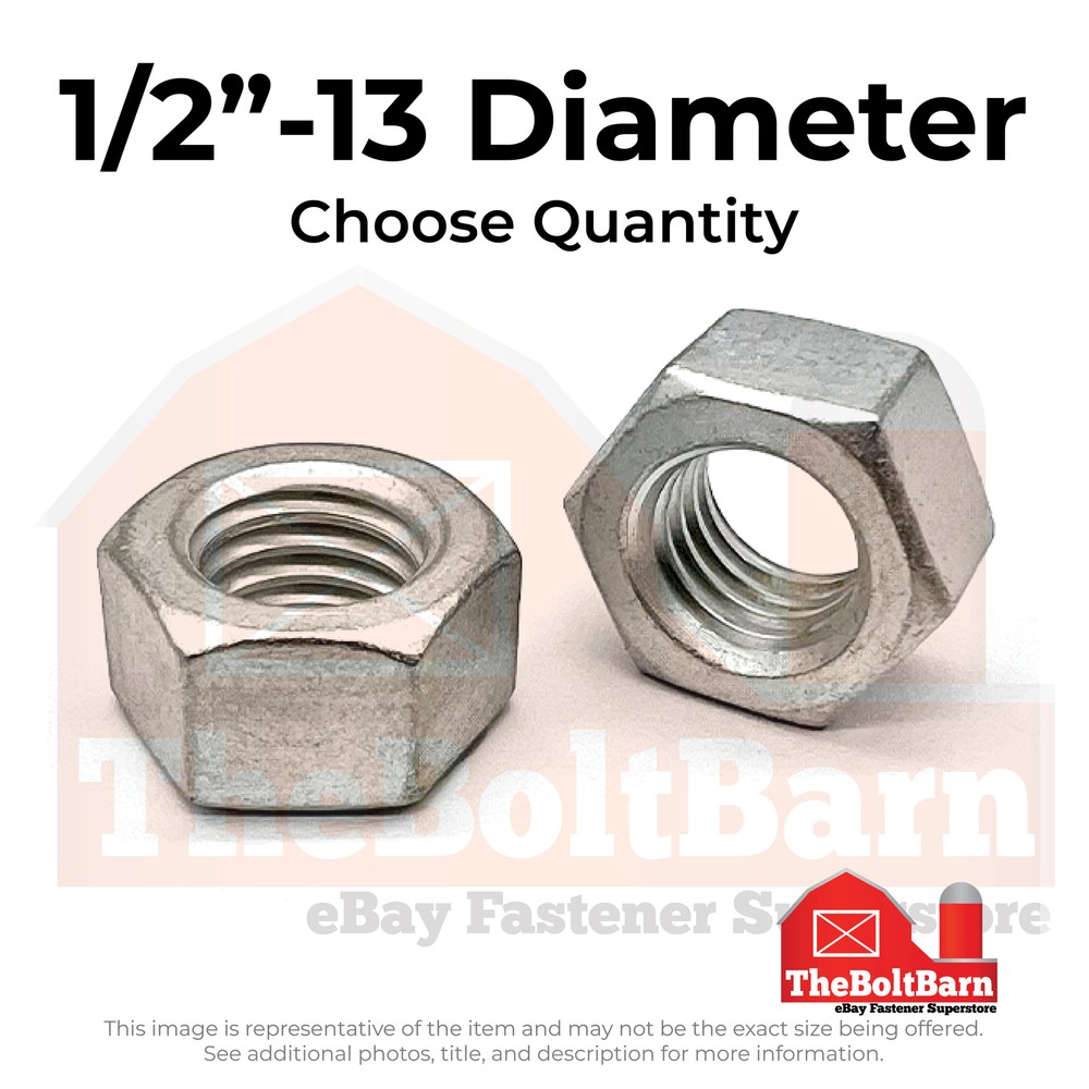 1/2"-13 Aluminum Finished Hex Nuts (Pick Quantity)