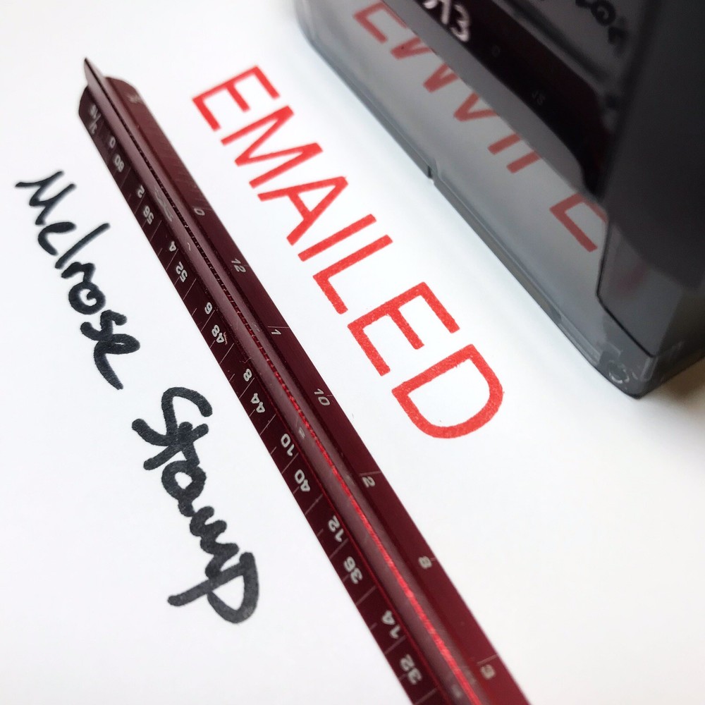 Emailed Rubber Stamp Red Ink Self Inking Ideal 4913