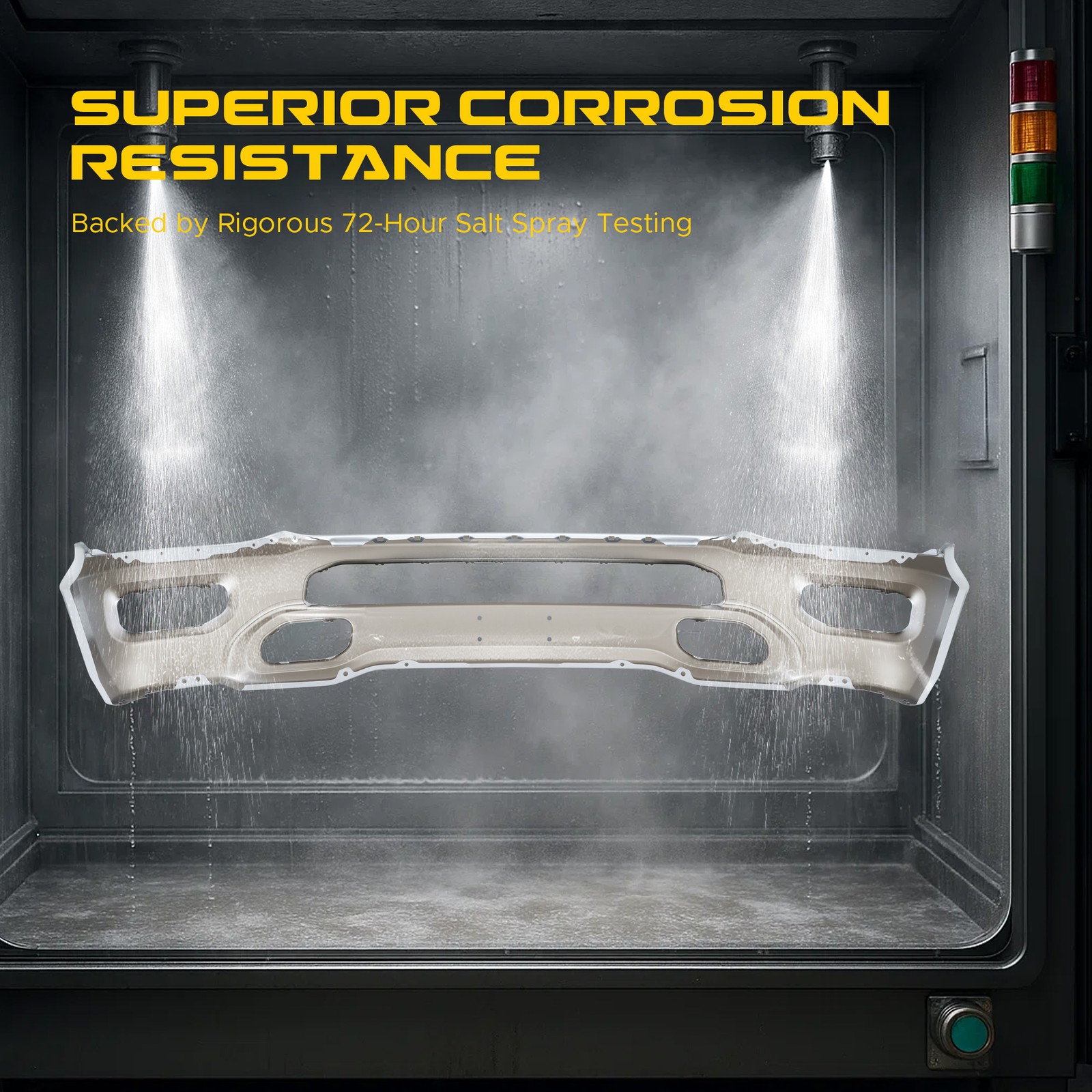 Chrome Front Bumper Face Bar Fits 2019-2024 Dodge Ram 1500 with Fog Light Holes