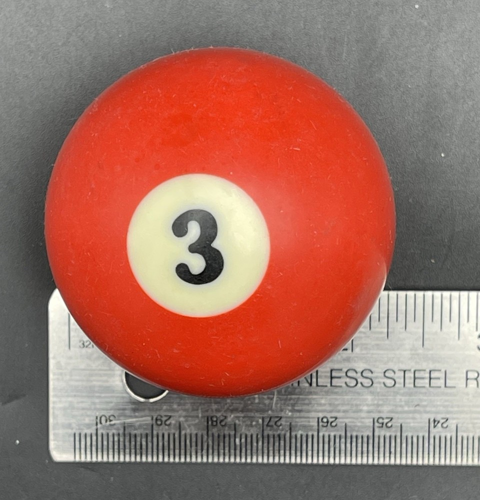 Vintage 2 1/4" Billiard Ball Pool Ball Replacement Ball Solid #3 Red
