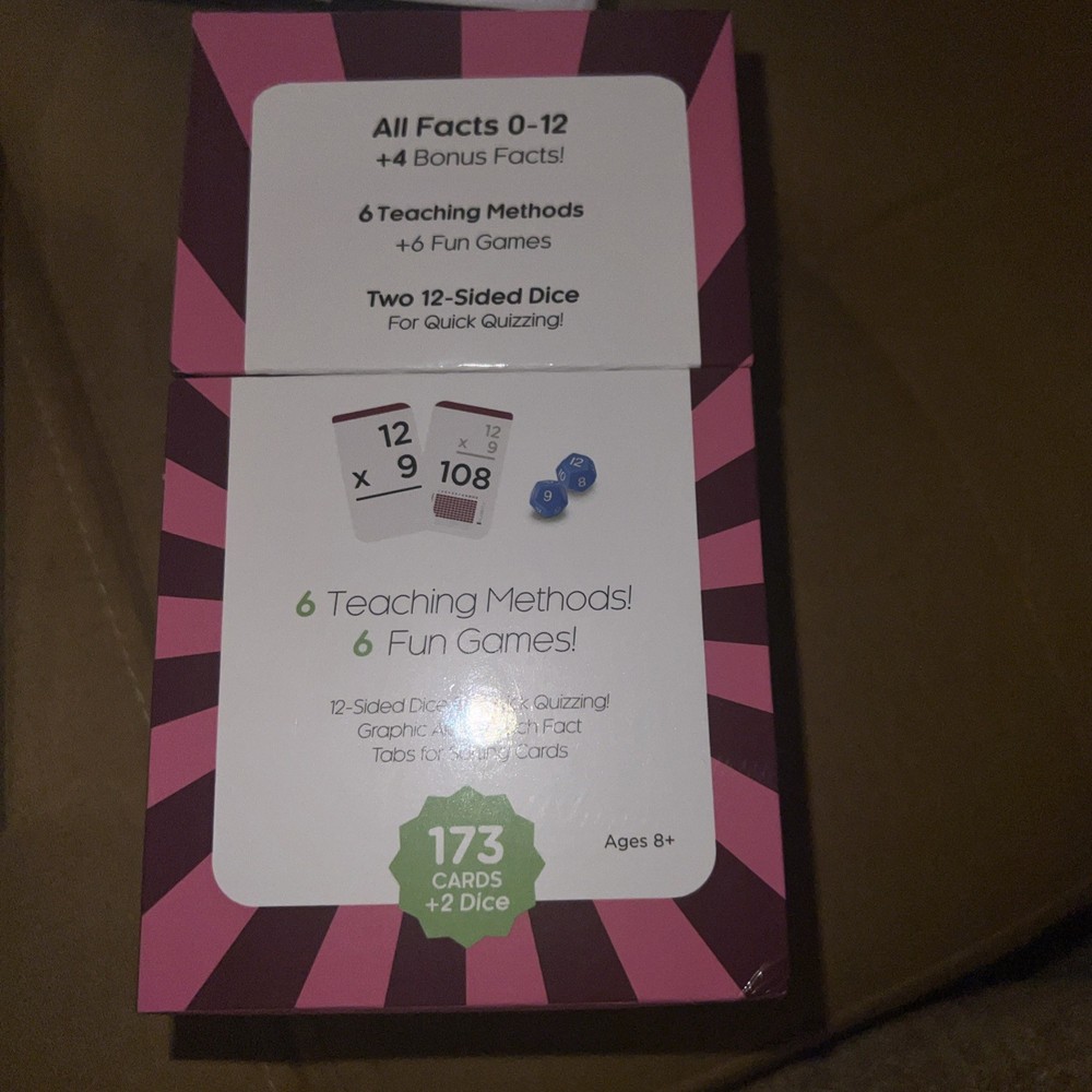 Think Tank Scholar Math Division,Multiplication Flash cards & Dice Bundle Fre🎁