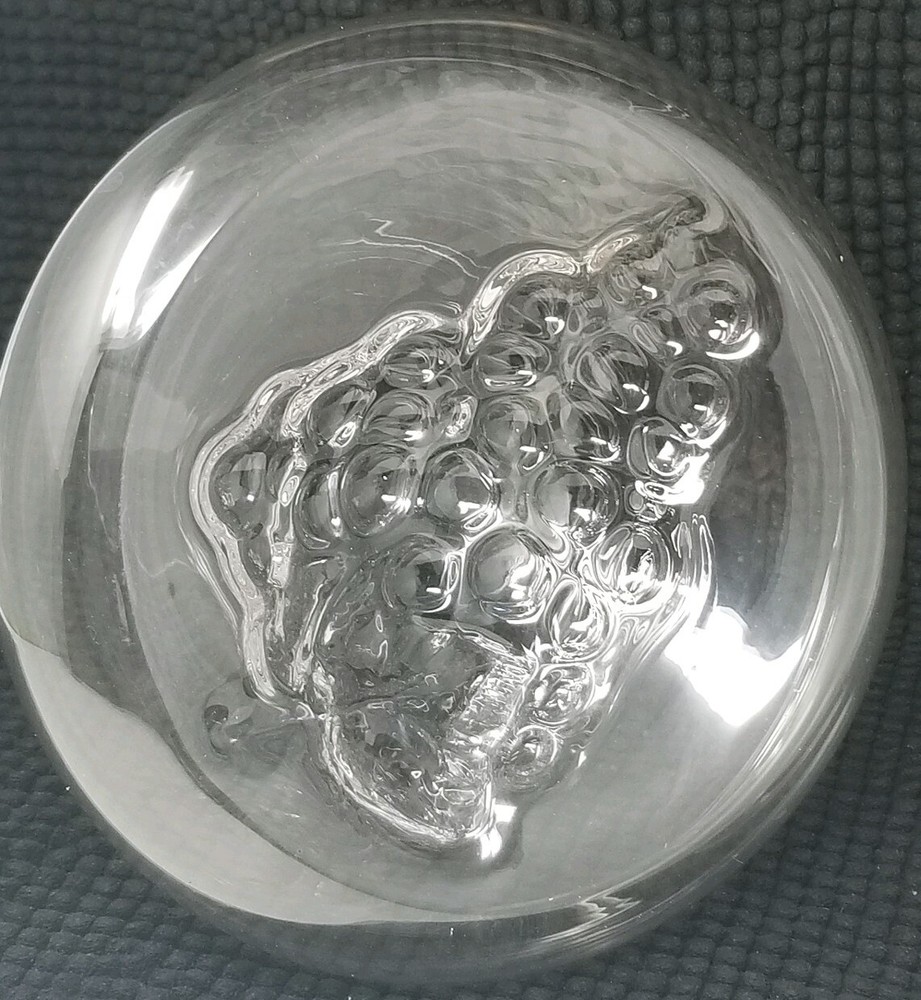 Wide Based Wine Decanter With Raised Grape Design