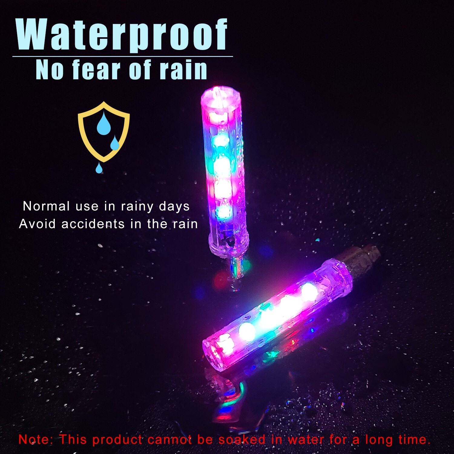 2 Pack Bicycle Waterproof LED Bike Rim Lights for Wheel Tire Valve Spoke 7 Model