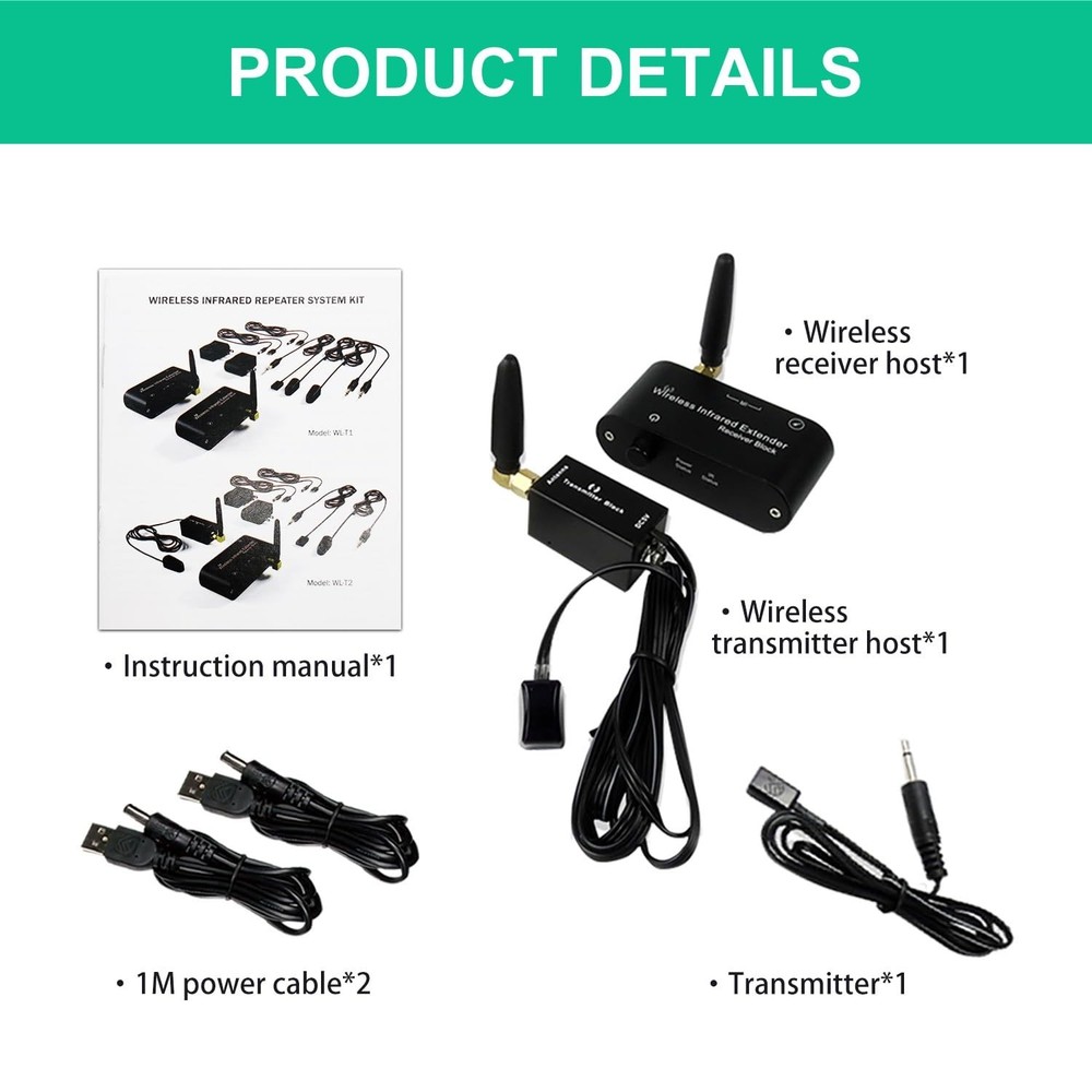 Universal Remote Control Infrared Quad Eye IR Emitter Extender Wireless