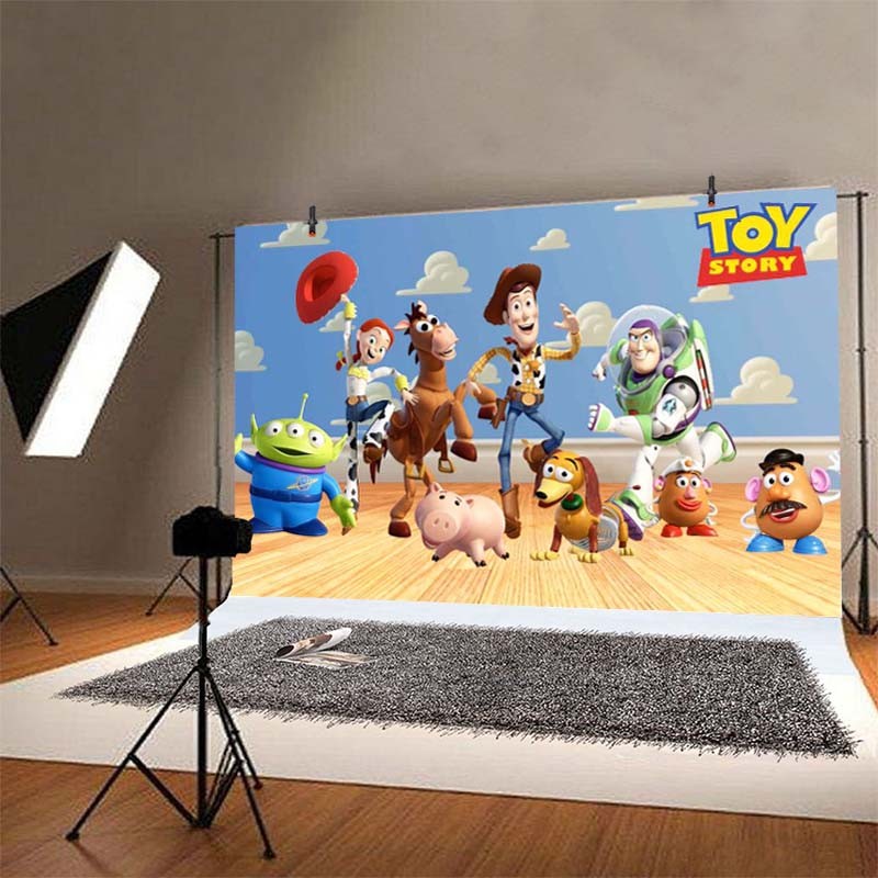 Toy Story Photography Backdrop Boys Birthday Party Photo Background Banner Decor