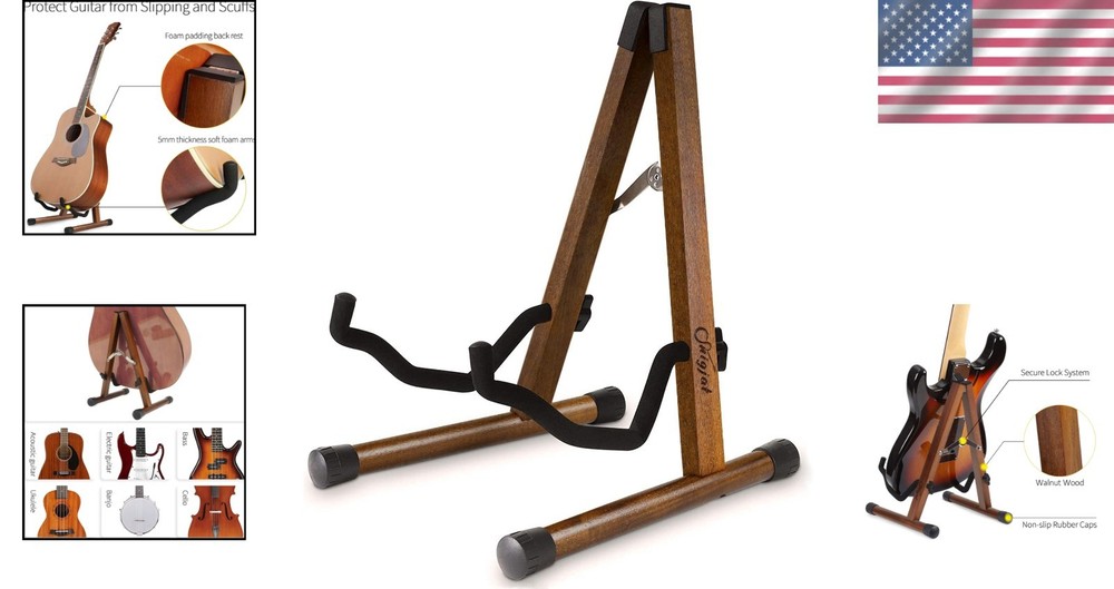 Foam Padded Guitar Floor Stand for Multiple Instruments