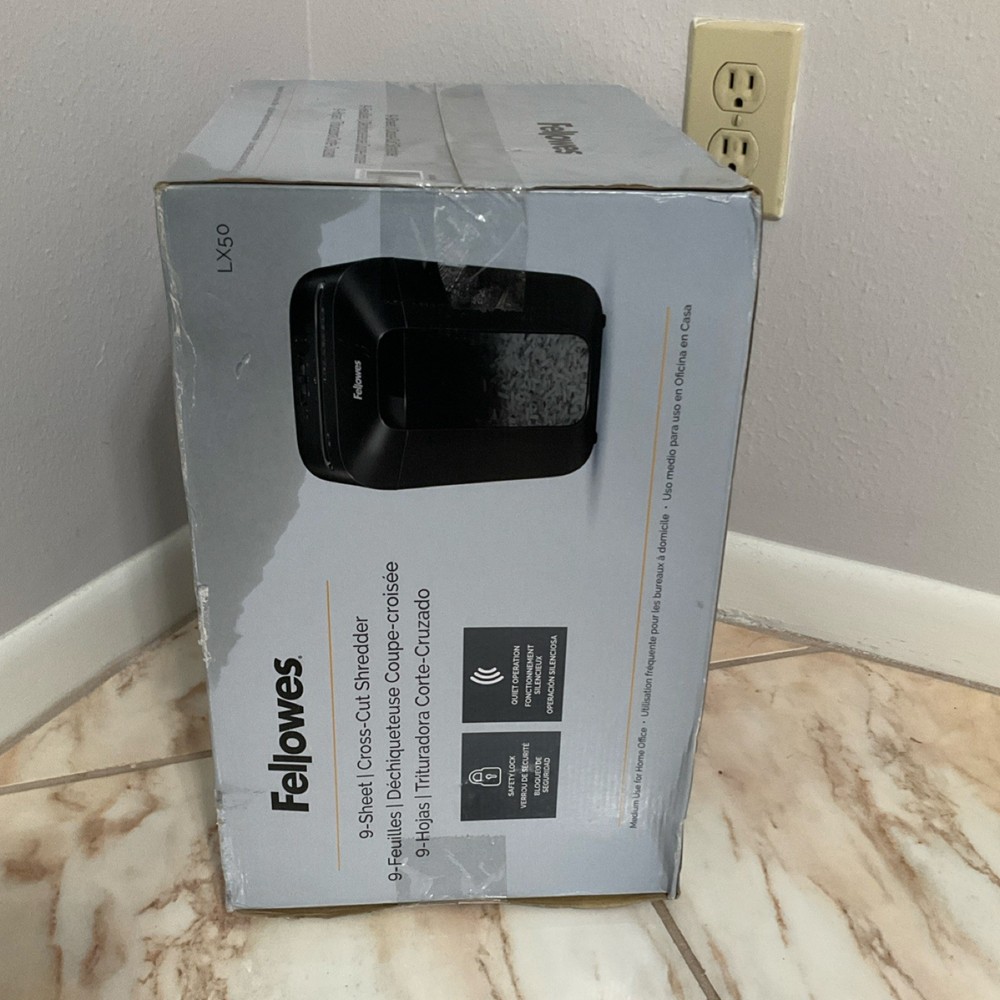 Fellowes LX50 9-Sheet Cross-Cut Paper Document Shredder