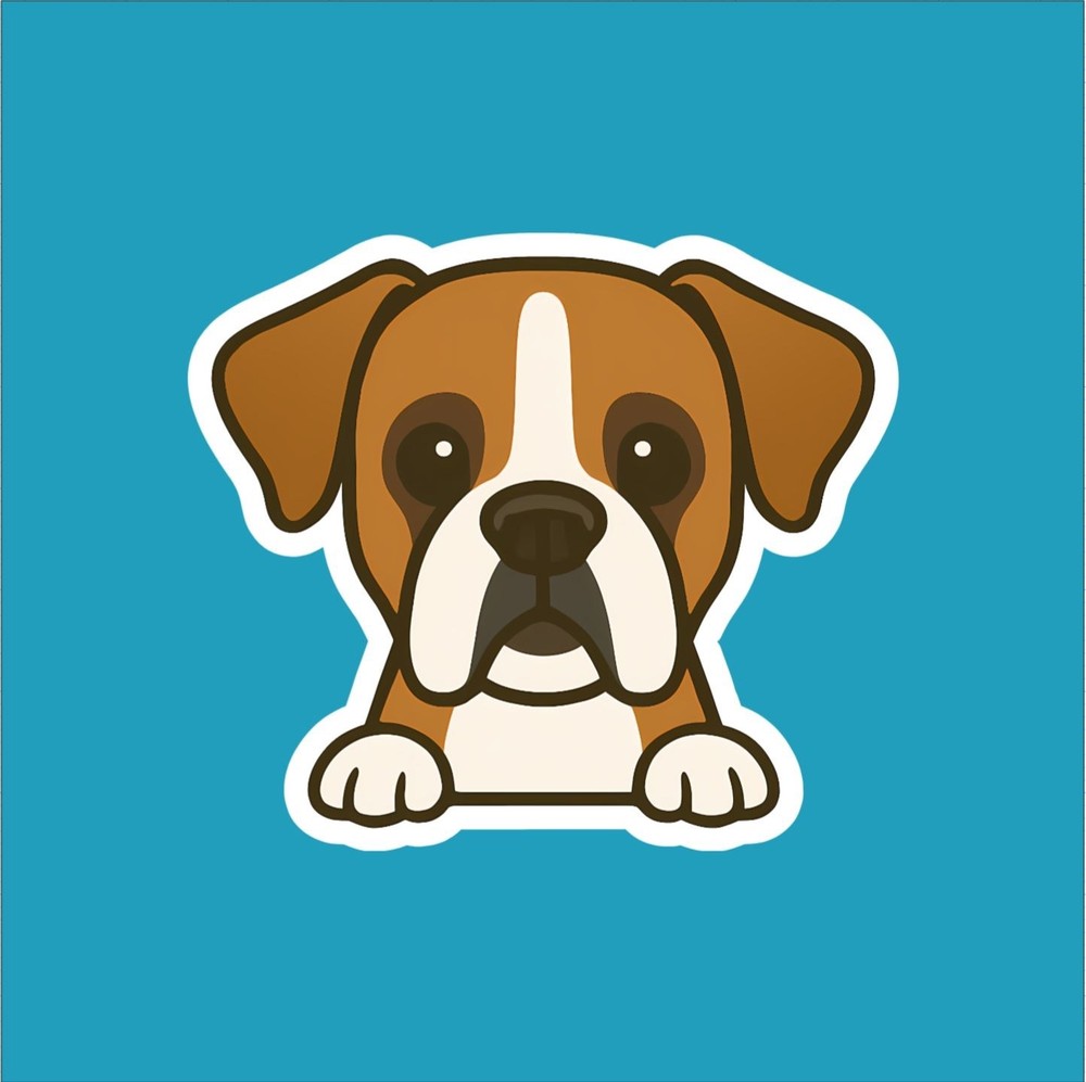 Boxer Peeking Sticker