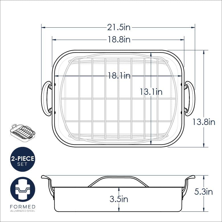 Nordic Ware Turkey Roaster with Rack, Copper X-Large