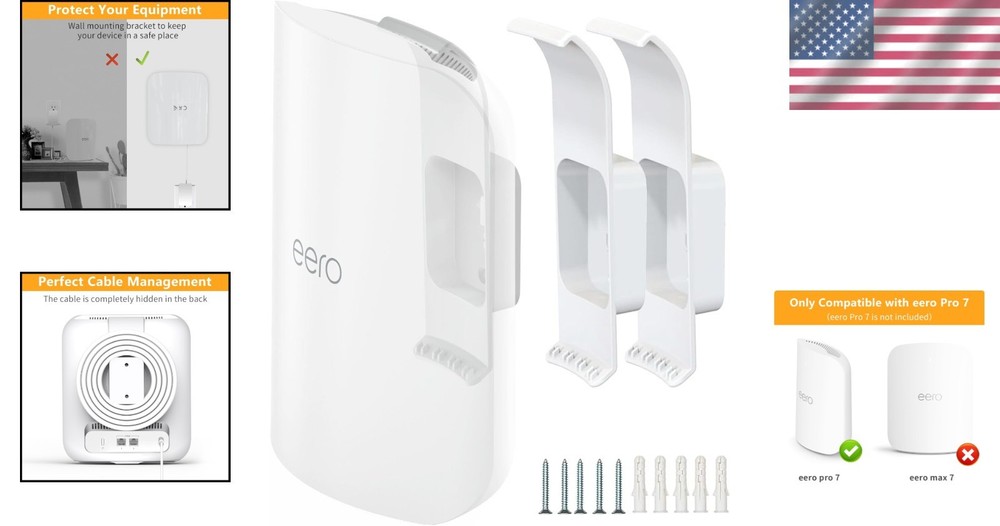eero Pro 7 Wall Bracket - Space-Saving Mount for Mesh System