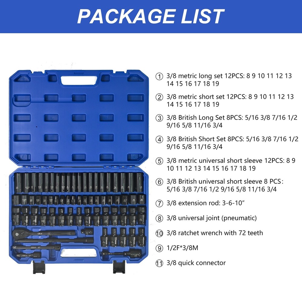 67-Piece Comprehensive Pneumatic Tool Kit
