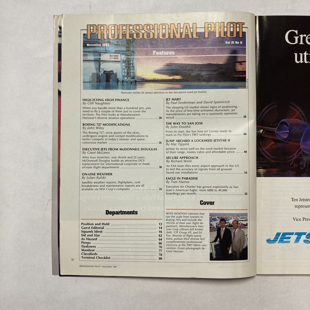 Professional Pilot - November 1987 Issue