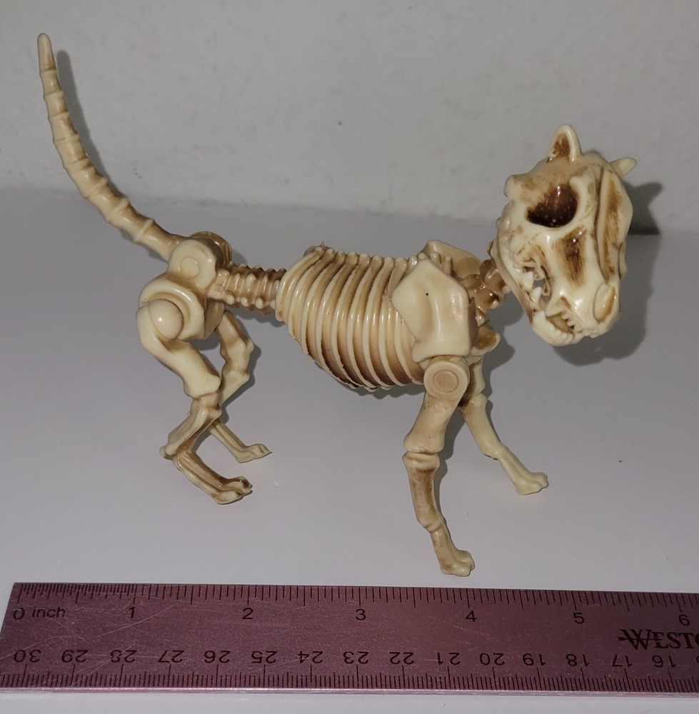 Halloween Cat Kitten Skeleton Poseable Small Plastic Toy