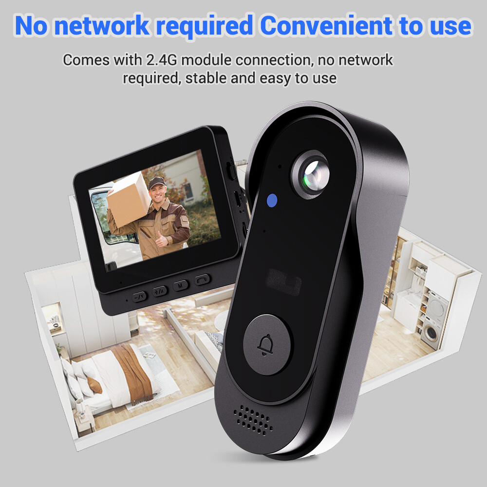1080P 2.4G Wireless Smart Visual Intercom Video Doorbell Camera with IPS Screen