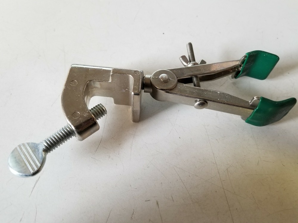 VWR Talon Two-Prong Single Adjustable Extension Lab Clamp, Rubber Grip