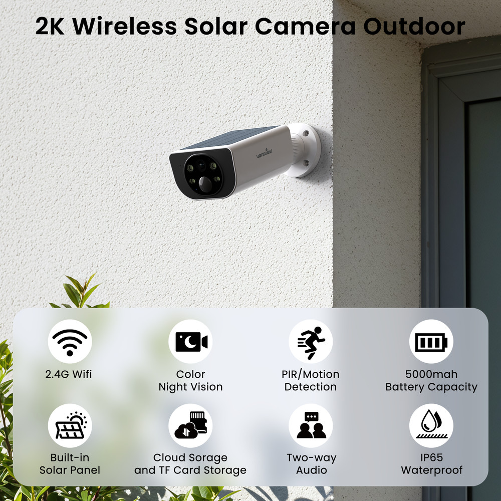 Wansview 3MP Wireless Solar Powered Security Camera Outdoor AI Motion Detection