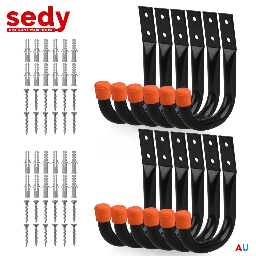 12 Packs Garage Storage Hooks Wall Mount Workshop Organizer Heavy Duty Steel