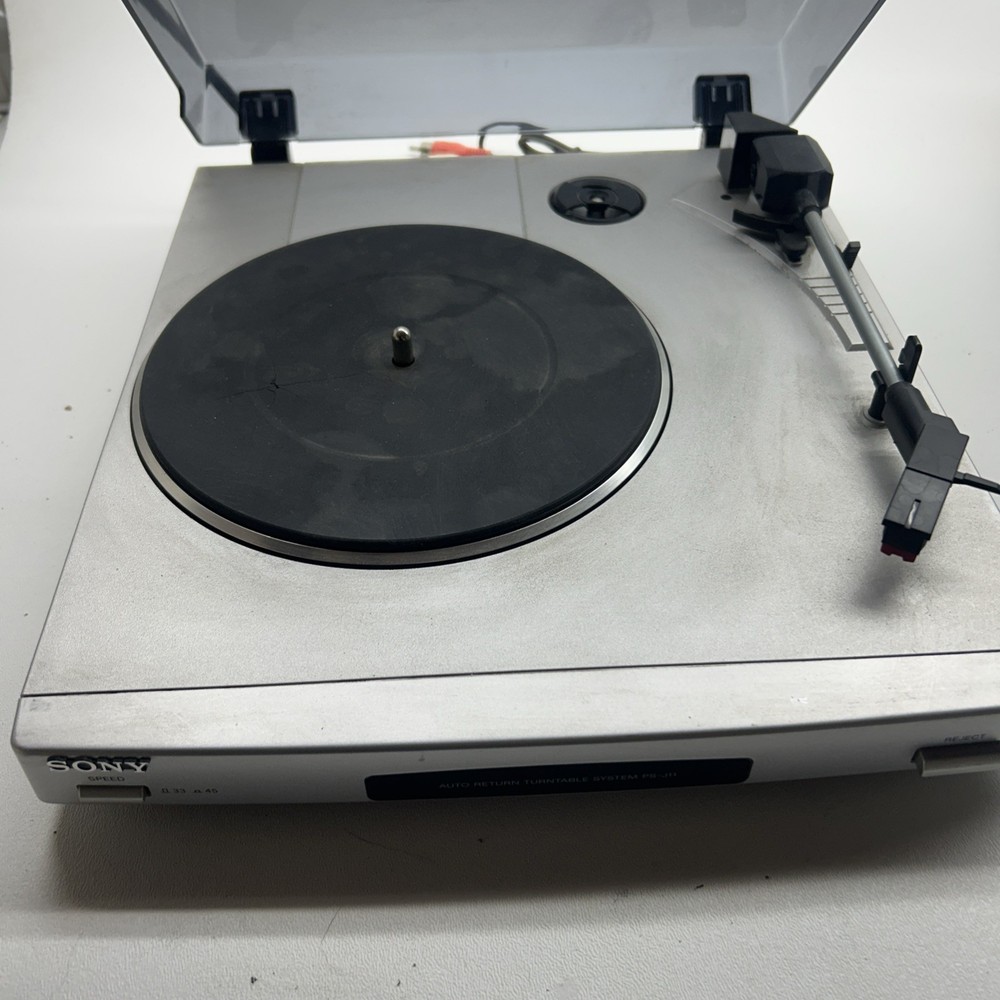 Sony PS-J11 Stereo Turntable System Record Player Auto Return Tested & Working