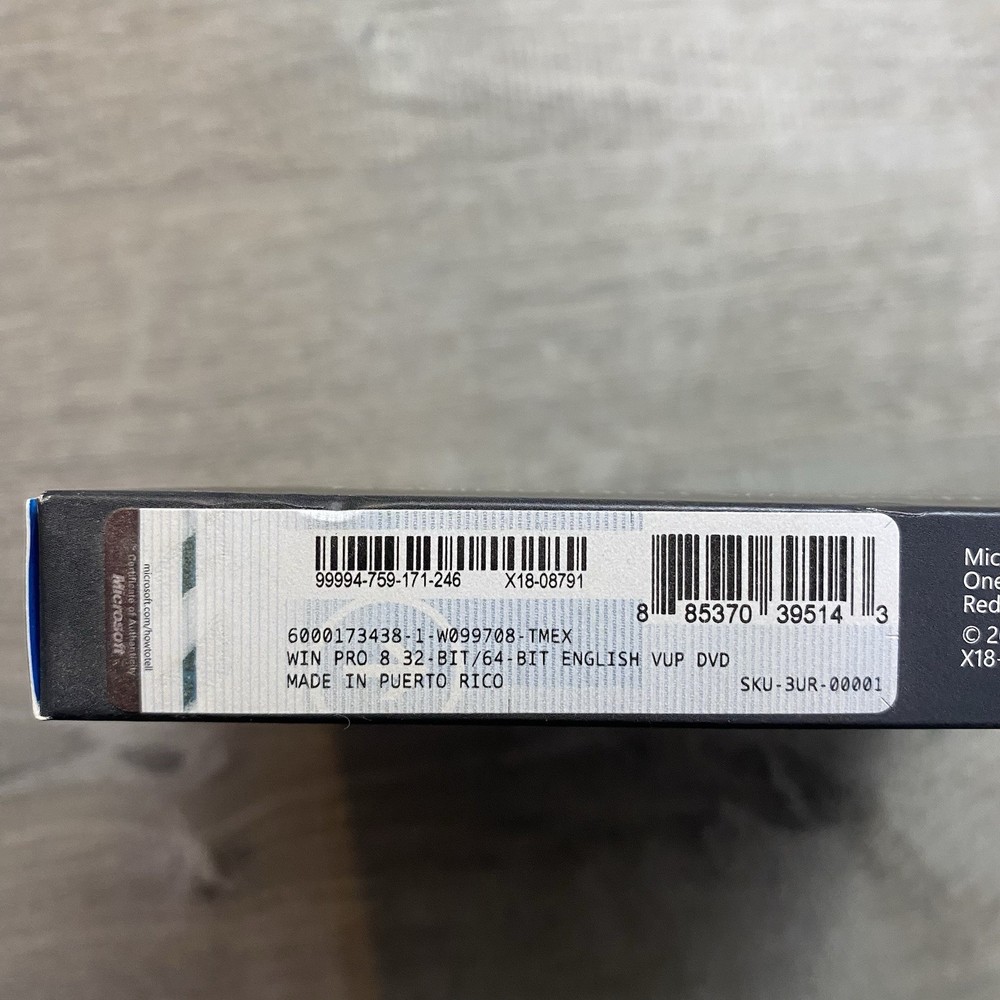 Microsoft Windows 8 Professional Upgrade 32Bit & 64Bit DVD MS WIN PRO 🔥🔥🔥