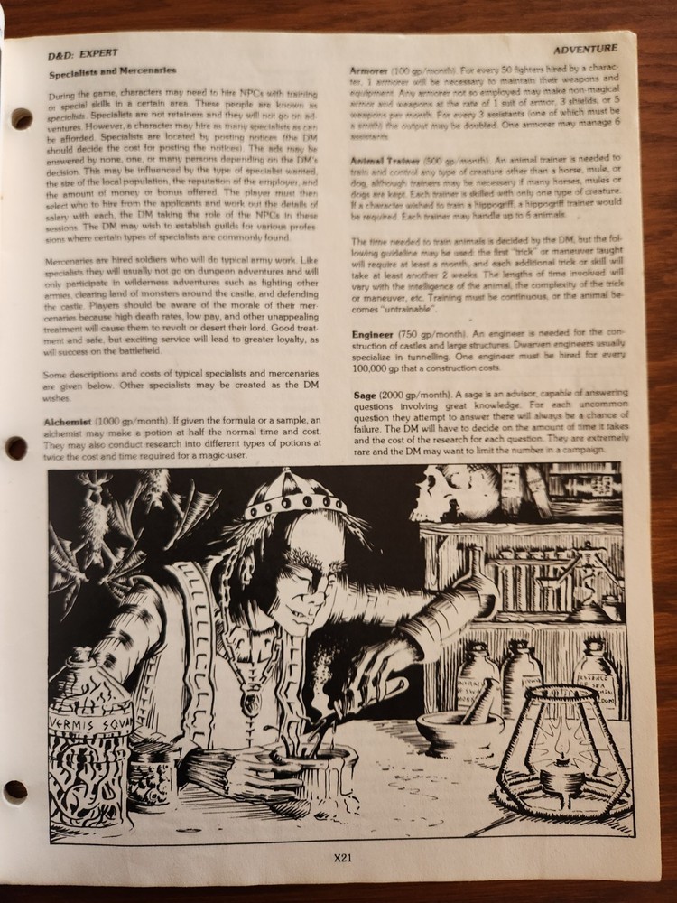 Expert Rulebook D&D basic TSR BECMI Dungeons Dragons Fourth print! 1981