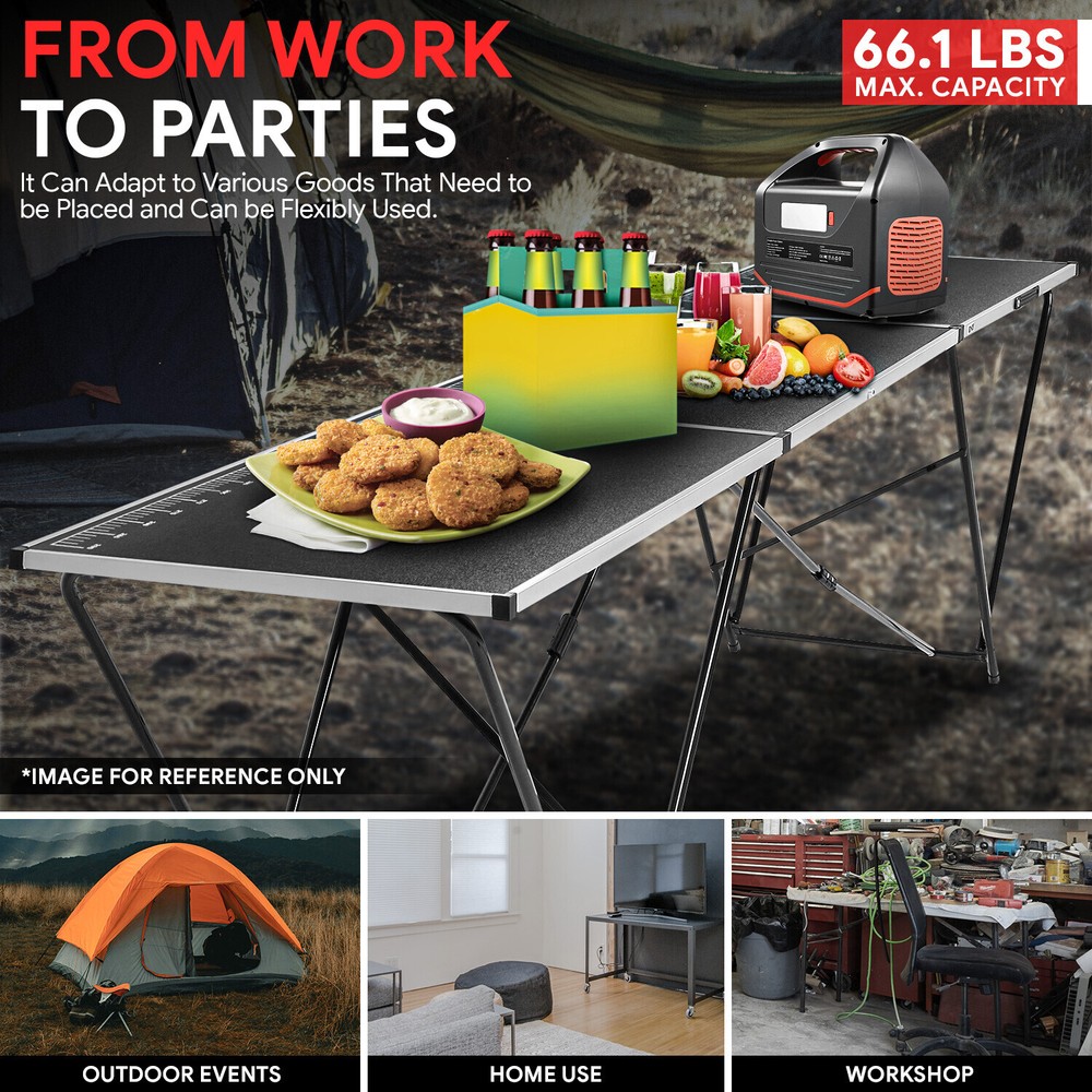 Portable Multi-Functional Measurable Folding Work Table Workbench w/ Handle