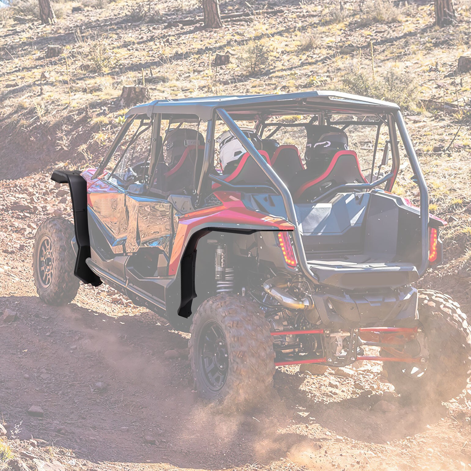 KEMIMOTO Front & Rear Extended XXL Wider Fender Flares for Honda Talon 1000X