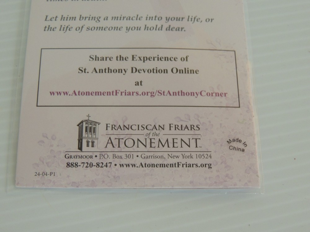 ST ANTHONY ROSARY Catholic BEAUTIFUL HERE OUR PRAYER. NEKLACE.