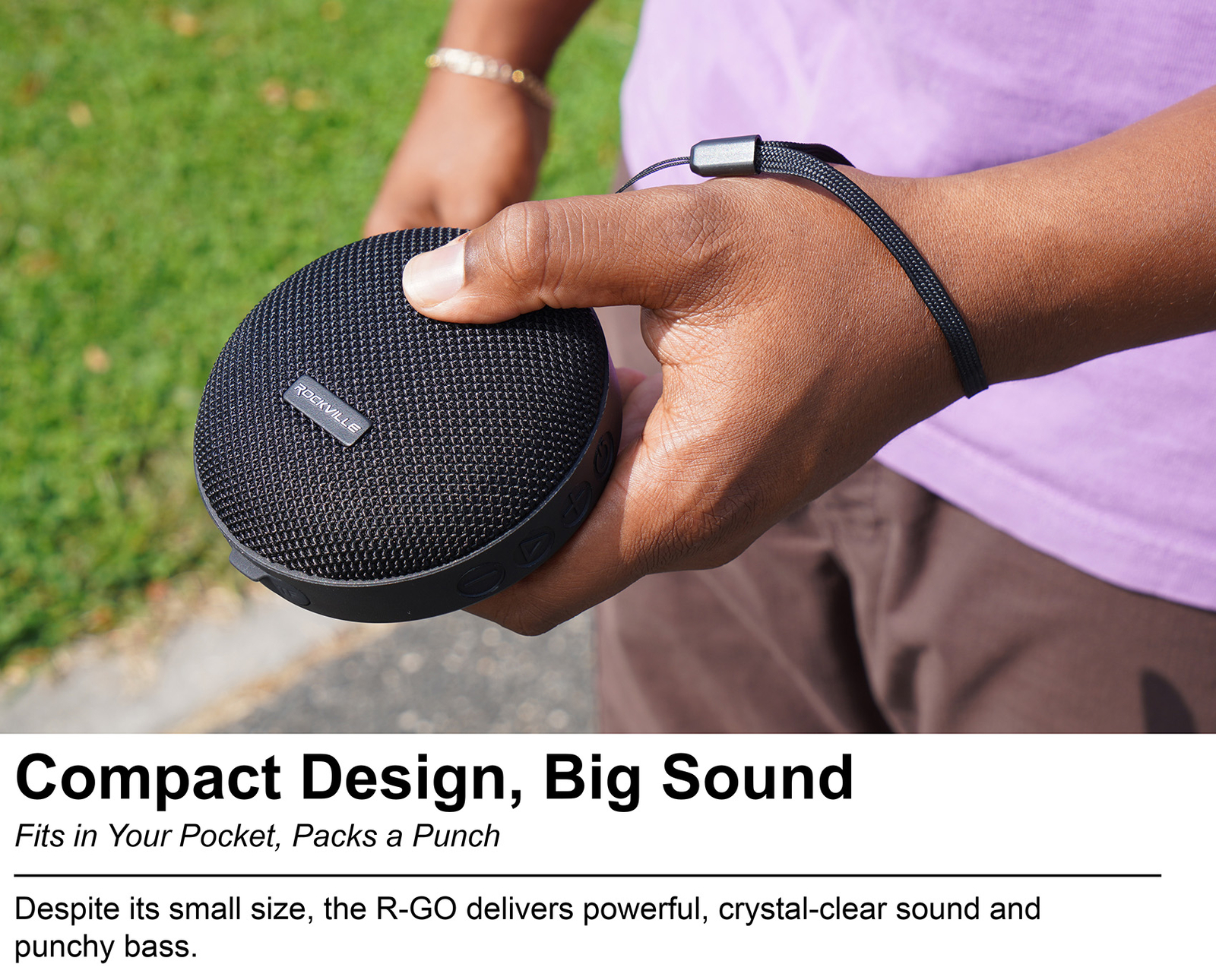 2 Rockville R-GO Wireless Link Waterproof Portable Bluetooth Speakers+Bike Mount