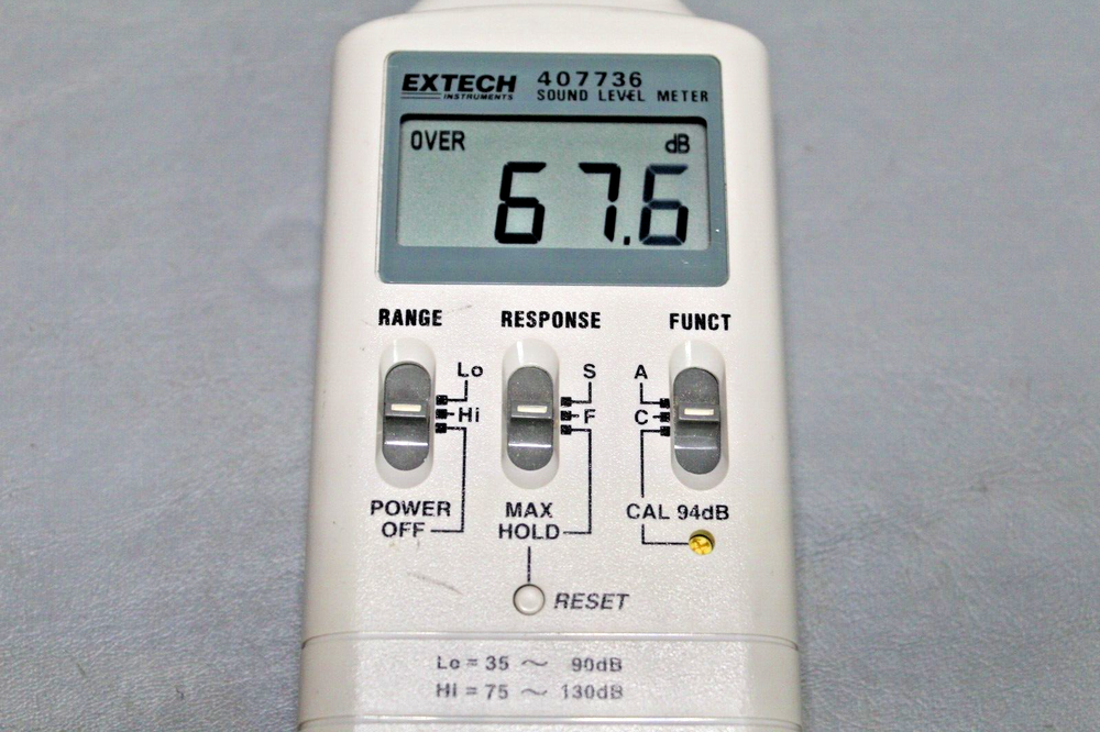 Extech Sound Level Meter #407736 WORKS with GE Headphones