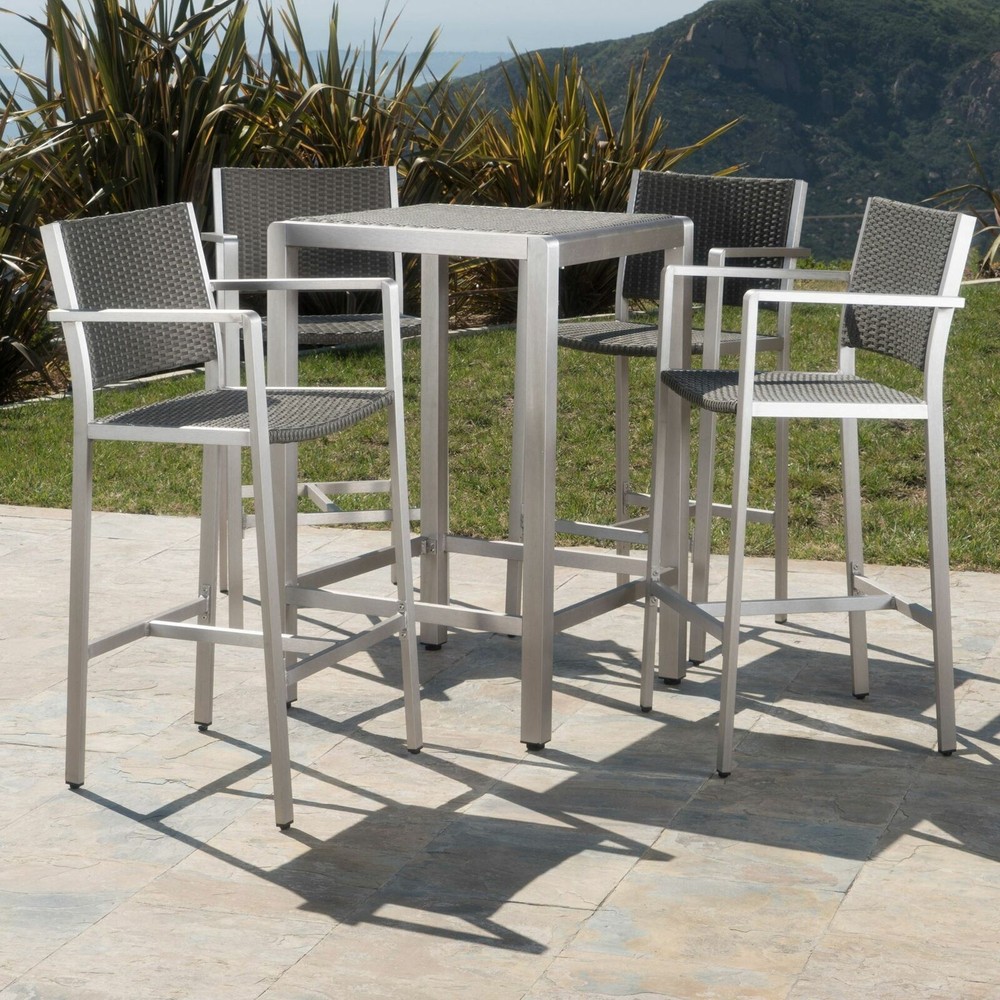 Outdoor Aluminum 5 Piece Bar Set