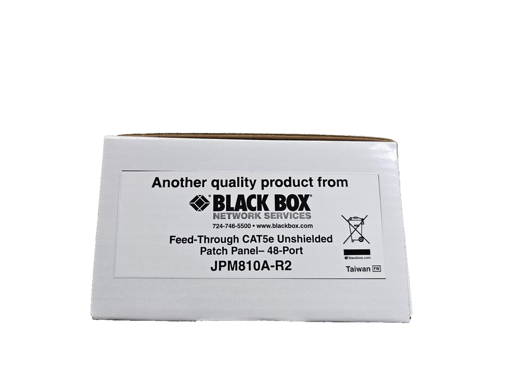 Black Box CAT5e Feed Through Patch Panel - JPM810A-R2, Unshielded, No Punchout